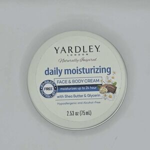 Yardley Daily Moisturizing Face & Body Cream Shea Butter Glycerin 2.53oz